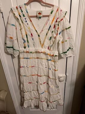 FARM Rio | Dresses | Farm Rio Dress Frutas Linen Mini Sleeveless Fruit  Print Xl | Poshmark
